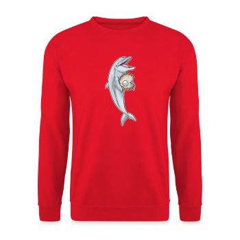Dolphin Pearl - Unisex Sweatshirt - red - Front - Alina (178cm) & Michal (187cm)