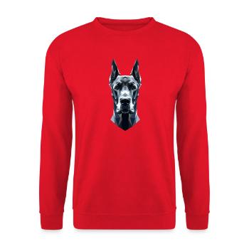 Great Dane Hatz Male Saupacker Great Dane - Unisex Sweatshirt - red - Front - Alina (178cm) & Michal (187cm)