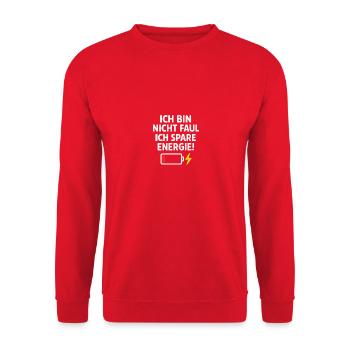 Save energy - Unisex Sweatshirt - red - Front - Alina (178cm) & Michal (187cm)