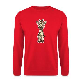 Giraffe - Unisex Pullover - Rot - Vorne - Alina (178cm) & Michal (187cm)