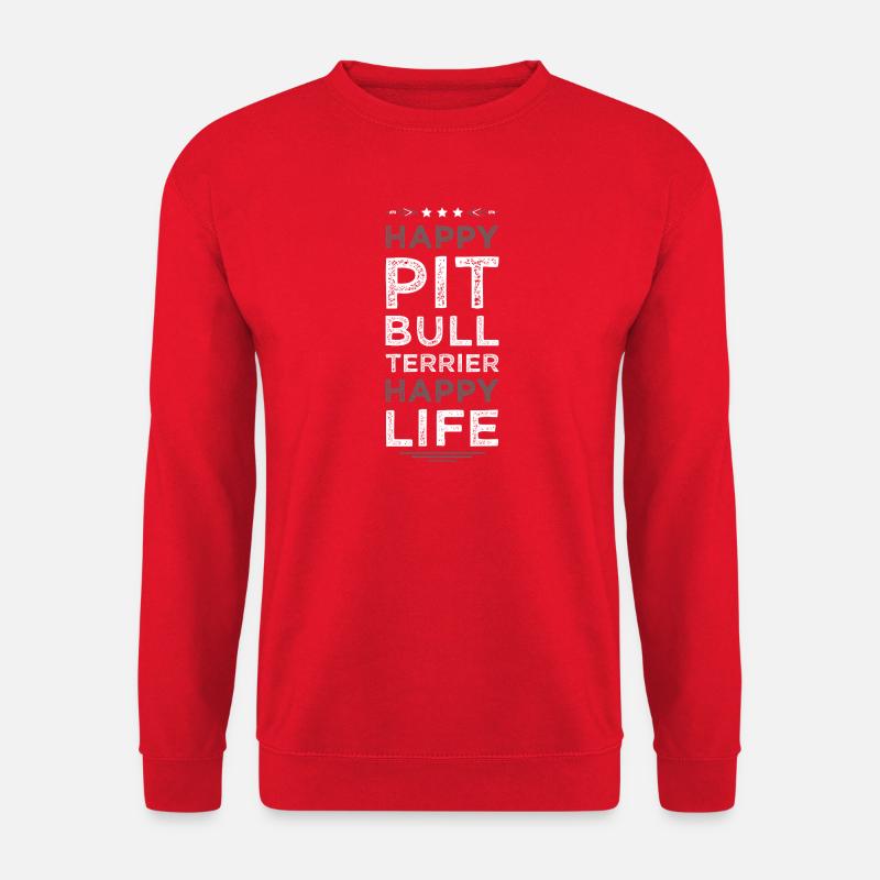 Glückliches Pitbull Leben - Unisex Pullover - Rot