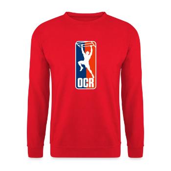 6EEF1C17-1866-4DA8-9DC6-C9604F4BDD2C - Unisex Pullover - Rot - Vorne - Alina (178cm) & Michal (187cm)