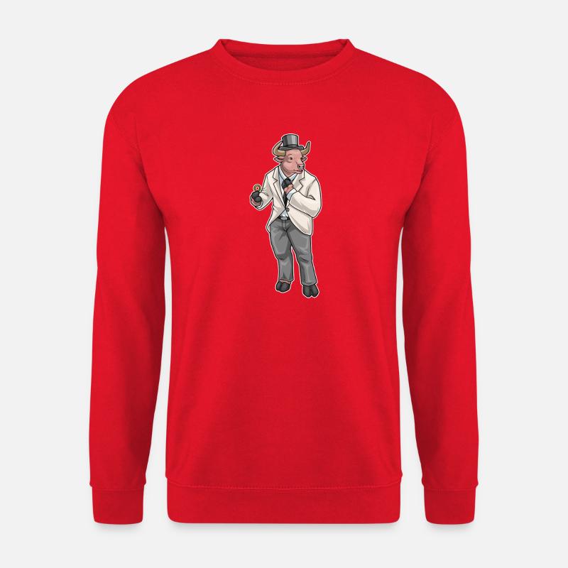 Stier Bräutigam Ehering Hochzeit - Unisex Pullover - Rot
