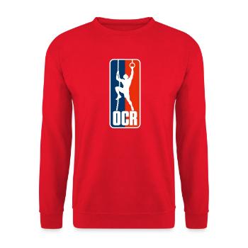 DFC5CAD9-DE1B-4990-B98E-597817494479 - Unisex Pullover - Rot - Vorne - Alina (178cm) & Michal (187cm)
