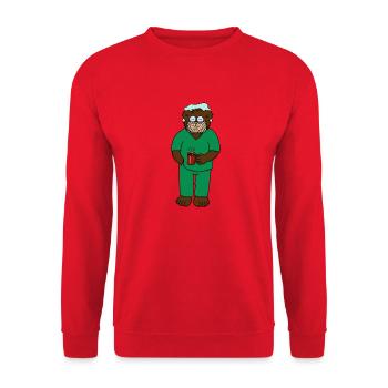 Doktor Bär aus "Kojo in der Handchirurgie" - Unisex Pullover - Rot - Vorne - Alina (178cm) & Michal (187cm)