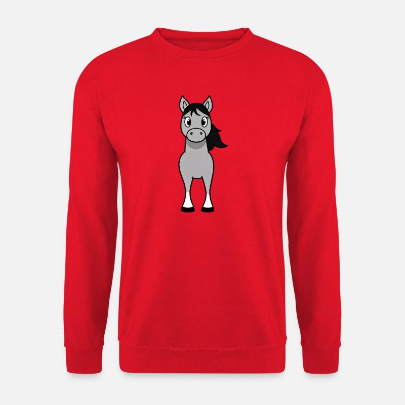 Gray bangs with black mane - Unisex Sweatshirt - red