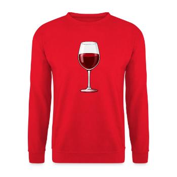 Wine Wine Glass Red Wine Drinker Gift - Unisex Sweatshirt - red - Front - Alina (178cm) & Michal (187cm)