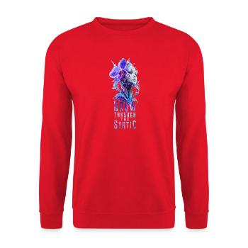 Wechse durch das Rauschen - Unisex Pullover - Rot - Vorne - Alina (178cm) & Michal (187cm)