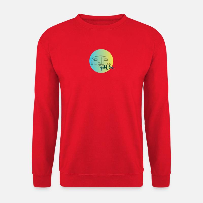 Geht Los Retro Caravan Illustration - Unisex Pullover - Rot