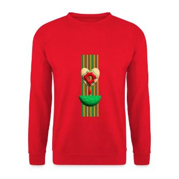 Melonen Sommerzeit mit Herz Donut. - Unisex Pullover - Rot - Vorne - Alina (178cm) & Michal (187cm)