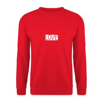 love - Unisex Pullover - Rot - Vorne - Alina (178cm) & Michal (187cm)
