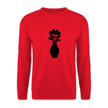 Outline silhouette beautiful tulips - Unisex Sweatshirt - red - Front - Alina (178cm) & Michal (187cm)