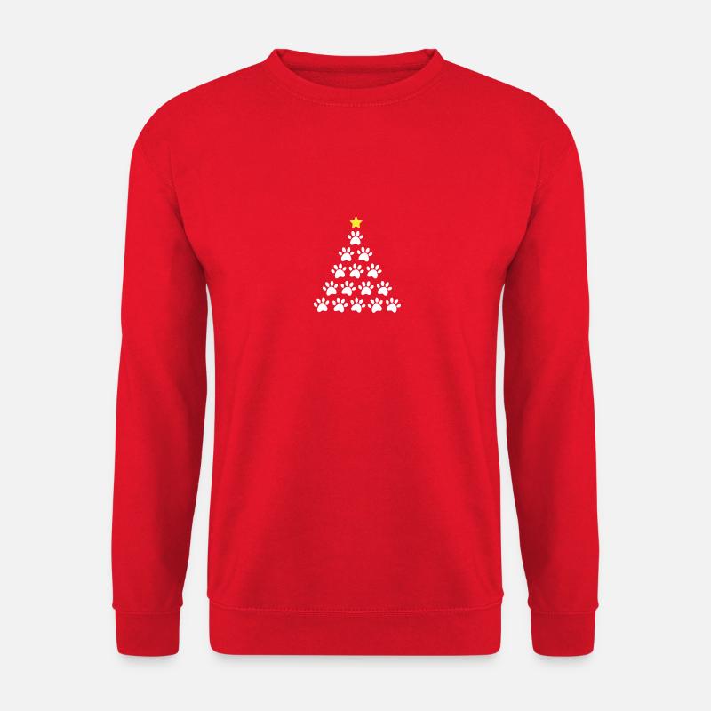 Weihnachtsbaum Pfote - Unisex Pullover - Rot