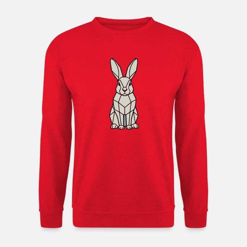 Geometrischer Hase Low Poly Modern - Unisex Pullover - Rot