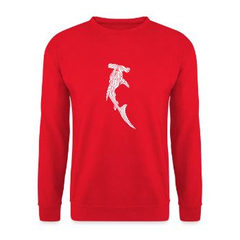 Der weißer Hammerhai - Unisex Pullover - Rot - Vorne - Alina (178cm) & Michal (187cm)