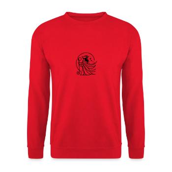 Sorceress simple elegant - black Line Art - Unisex Sweatshirt - red - Front - Alina (178cm) & Michal (187cm)