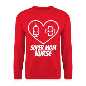 Super-Mama-Krankenschwester – Herzmedizin - Unisex Pullover - Rot - Vorne - Alina (178cm) & Michal (187cm)