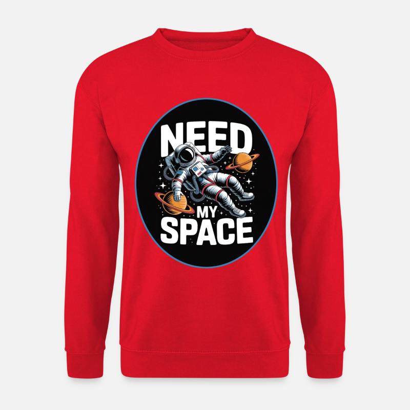 Need My Space: Astronauten-Design - Unisex Pullover - Rot