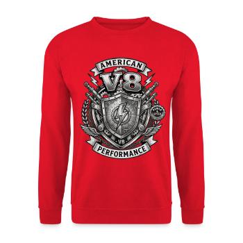 V8 - Unisex Sweatshirt - red - Front - Alina (178cm) & Michal (187cm)