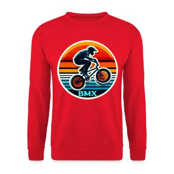 BMX Bike - Unisex Pullover - Rot - Vorne - Alina (178cm) & Michal (187cm)