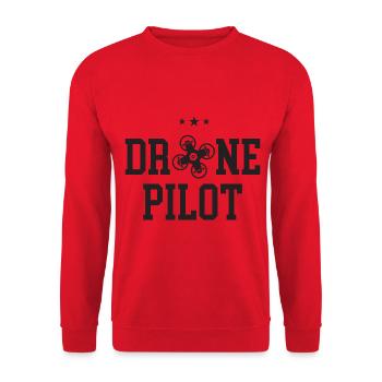 Drohnen-Pilot - Unisex Pullover - Rot - Vorne - Alina (178cm) & Michal (187cm)