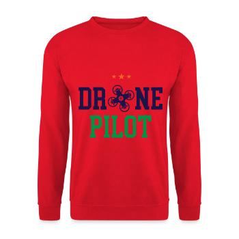 Drohnen-Pilot - Unisex Pullover - Rot - Vorne - Alina (178cm) & Michal (187cm)