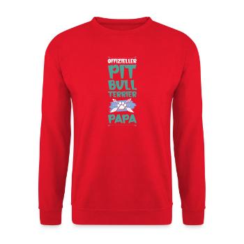 pit dog dad - Unisex Sweatshirt - red - Front - Alina (178cm) & Michal (187cm)