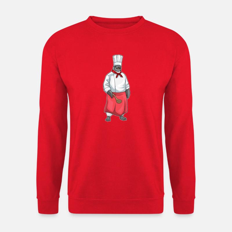 Pinguin Koch Kochmütze Kochen - Unisex Pullover - Rot