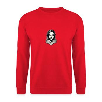 BookVogue: Worte, die modisch wirken. - Unisex Pullover - Rot - Vorne - Alina (178cm) & Michal (187cm)