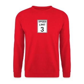 Geschwindigkeitsbegrenzung 3 - Unisex Pullover - Rot - Vorne - Alina (178cm) & Michal (187cm)