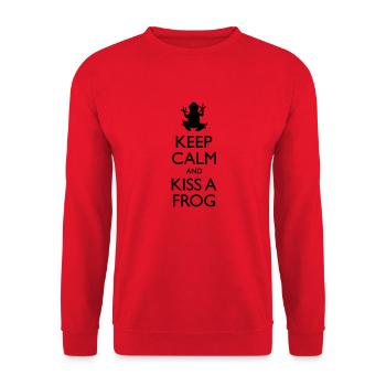 Keep Calm And Kiss A Frog - Unisex Sweatshirt - red - Front - Alina (178cm) & Michal (187cm)