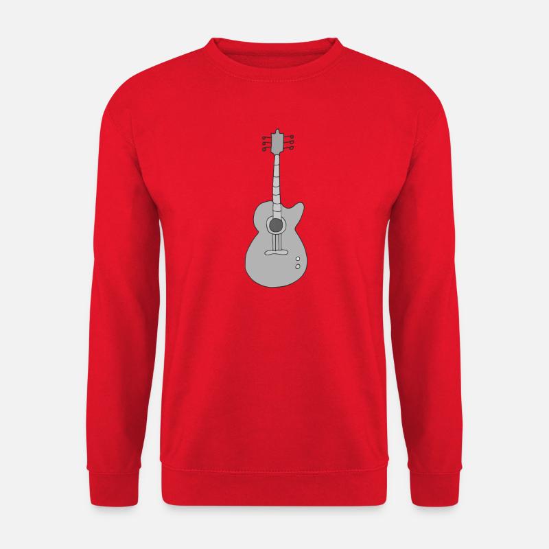 gitarre in grau - Unisex Pullover - Rot