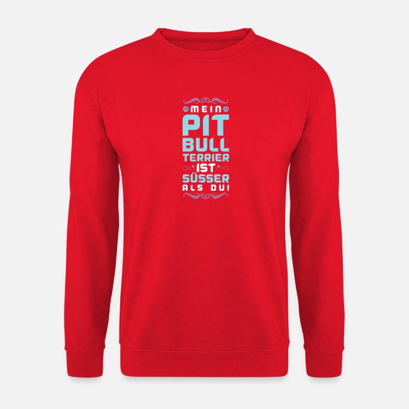 pit hund spruch - Unisex Pullover - Rot