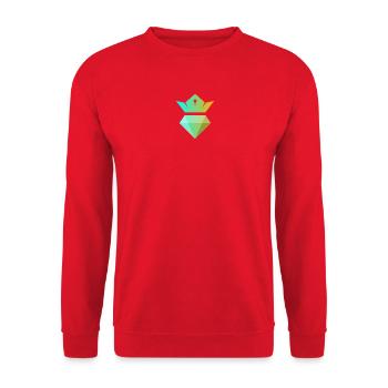 Gradientenkrone über Diamant - Unisex Pullover - Rot - Vorne - Alina (178cm) & Michal (187cm)
