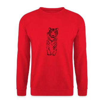tiger cat cheetah lion wild predator hunter - Unisex Sweatshirt - red - Front - Alina (178cm) & Michal (187cm)