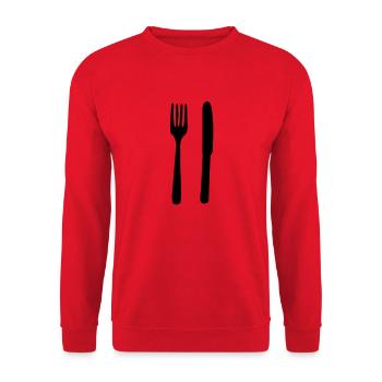 Couverts simples - Sweat-shirt Unisexe - rouge - Devant - Alina (178cm) & Michal (187cm)
