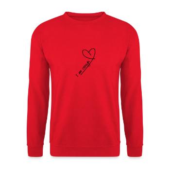I Am Enough with Heart - Unisex Sweatshirt - red - Front - Alina (178cm) & Michal (187cm)