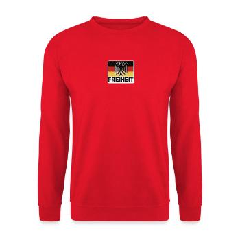 Freiheit Flagge mit Adler - Unisex Pullover - Rot - Vorne - Alina (178cm) & Michal (187cm)