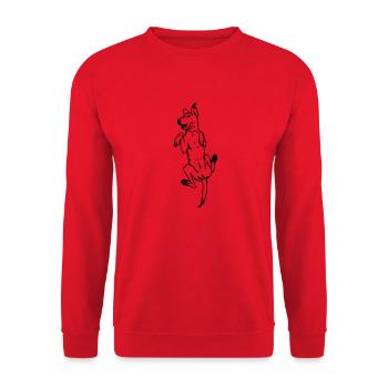 Happy Dog - Unisex Pullover - Rot - Vorne - Alina (178cm) & Michal (187cm)