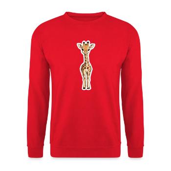 Giraffe - Unisex Pullover - Rot - Vorne - Alina (178cm) & Michal (187cm)