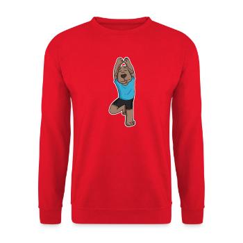 Dog does yoga - Unisex Sweatshirt - red - Front - Alina (178cm) & Michal (187cm)