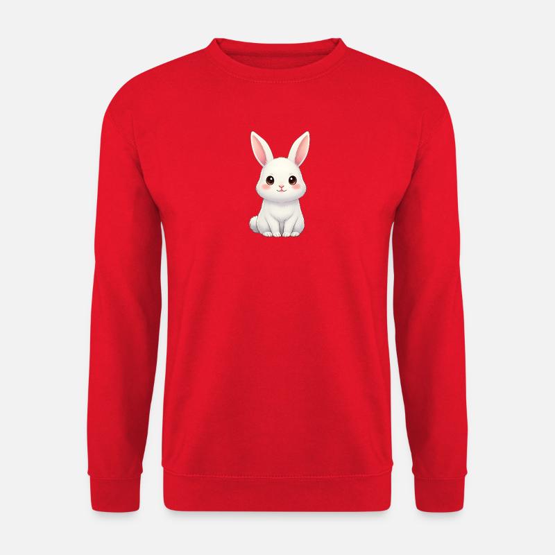 White rabbit with pink ears - Unisex Sweatshirt - red