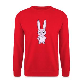 Lavender Bunny Cartoon - Unisex Pullover - Rot - Vorne - Alina (178cm) & Michal (187cm)