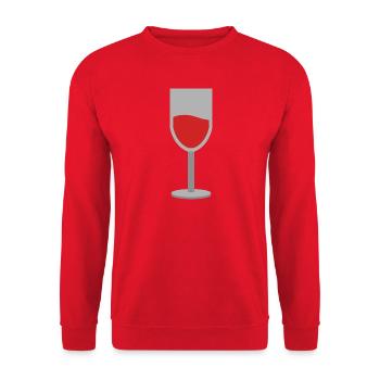 Weinglas - Unisex Pullover - Rot - Vorne - Alina (178cm) & Michal (187cm)
