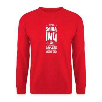 Shiba Inu Dog Saying - Unisex Sweatshirt - red - Front - Alina (178cm) & Michal (187cm)
