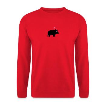 Angstschwitzendes Wildschwein - Unisex Pullover - Rot - Vorne - Alina (178cm) & Michal (187cm)