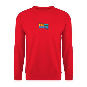 Keep Calm Ruanda Flaggen Design - Unisex Pullover - Rot - Vorne - Alina (178cm) & Michal (187cm)