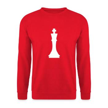 schachfigur könig - Unisex Pullover - Rot - Vorne - Alina (178cm) & Michal (187cm)