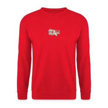 Retro Merry Christmas Rainbow Script - Unisex Sweatshirt - red - Front - Alina (178cm) & Michal (187cm)