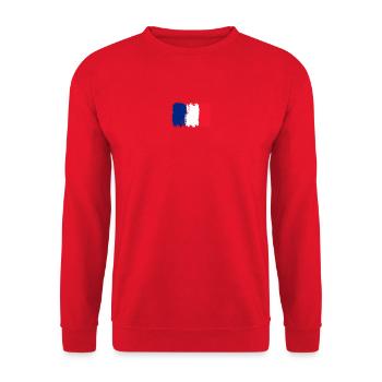 Bleu Blanc Rouge Pinselfahne - Unisex Pullover - Rot - Vorne - Alina (178cm) & Michal (187cm)